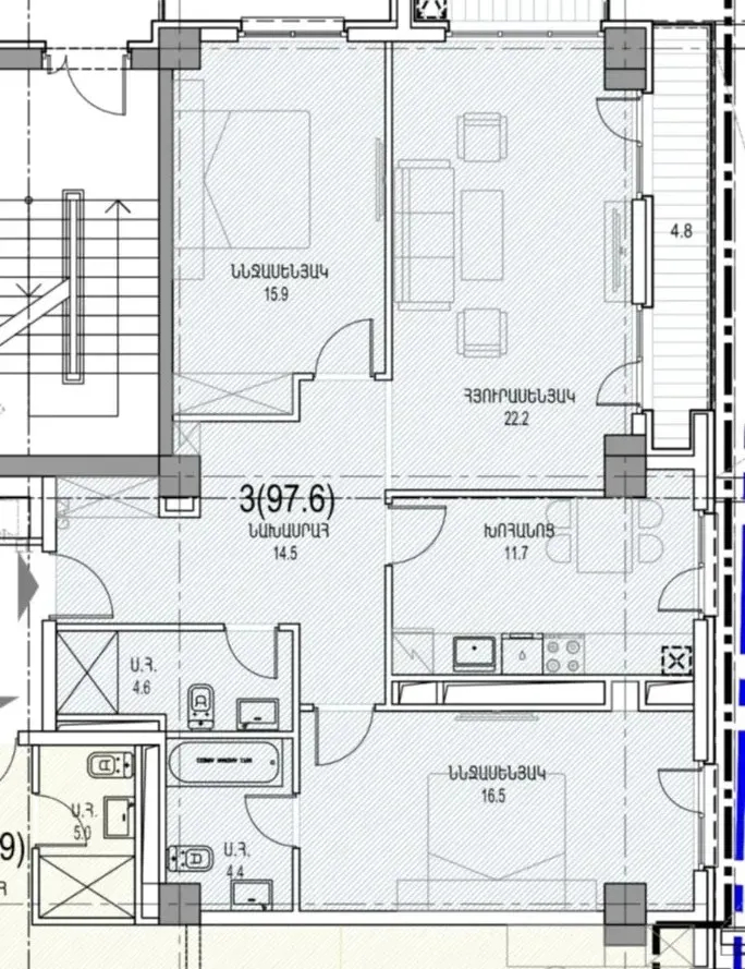 3 bedroom apartment for sale Adonts St, Arabkir Yerevan, 158959
