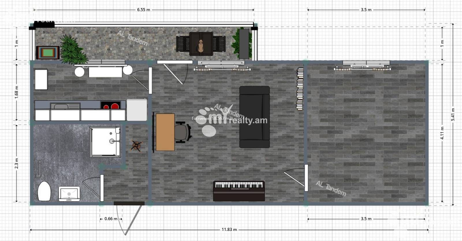 2 սենյականոց բնակարան  Խանջյան փող, Կենտրոն Երևան, 156683