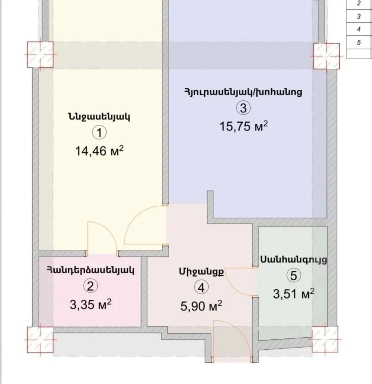 2 bedroom apartment for sale Vardanants St, Center Yerevan, 158049
