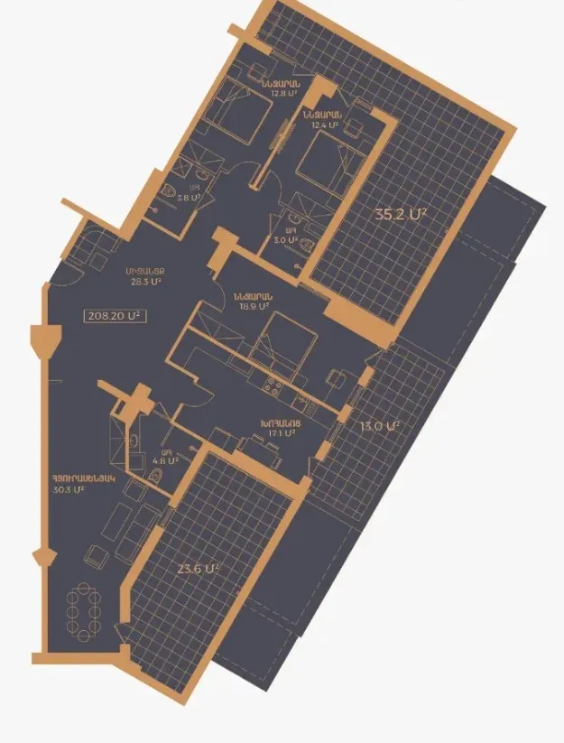 4 bedroom apartment for sale Antarayin St, Center Yerevan, 157612