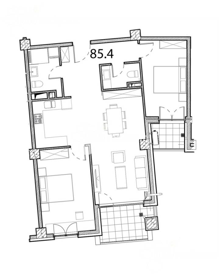 3 bedroom apartment for sale Antarayin, L.Azgaldyan street,, Center Yerevan, 156602