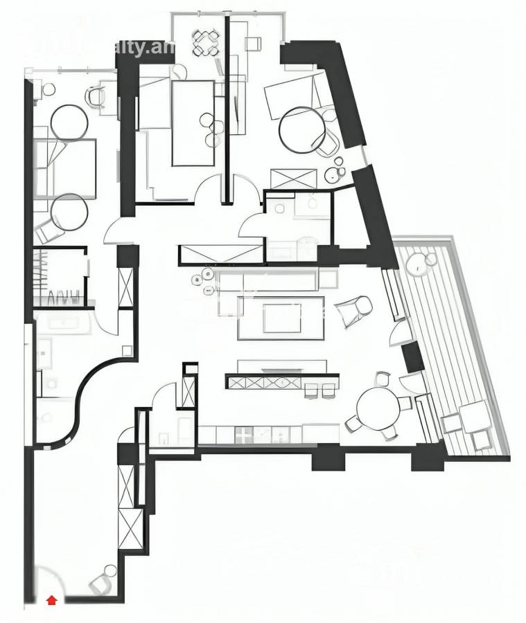 4 bedroom apartment for rent Vardanants St, Center Yerevan, 144857