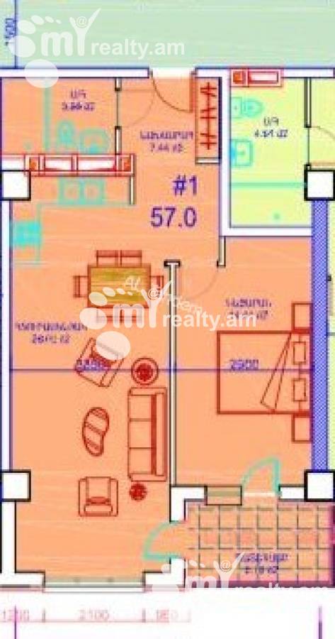 2 bedroom apartment for sale خیابان لِنینگراندیان, آچاپنیاک ایروان, 154530